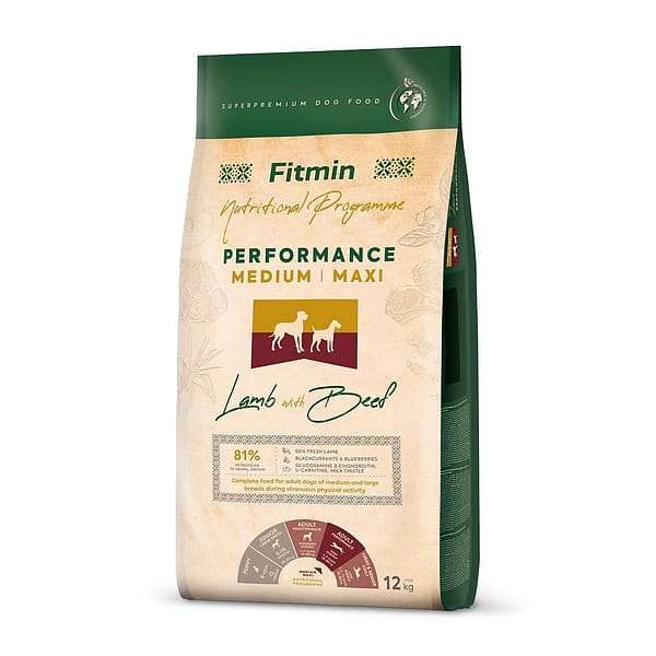 Fitmin Medium Maxi Performance Lamb With Beef kompletní krmivo pro psy 12 kg