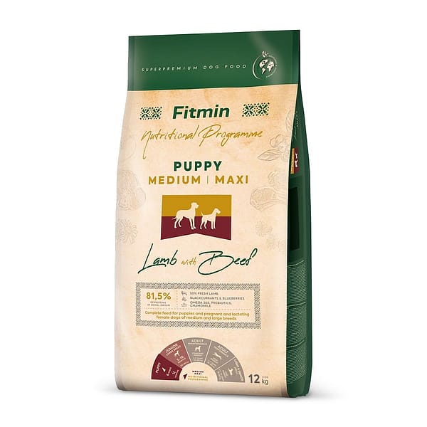 Fitmin Medium Maxi Puppy Lamb With Beef kompletní krmivo pro štěňata 12 kg