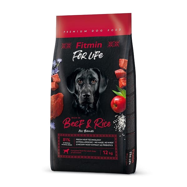 Fitmin For Life Beef & Rice kompletní krmivo pro psy 12 kg